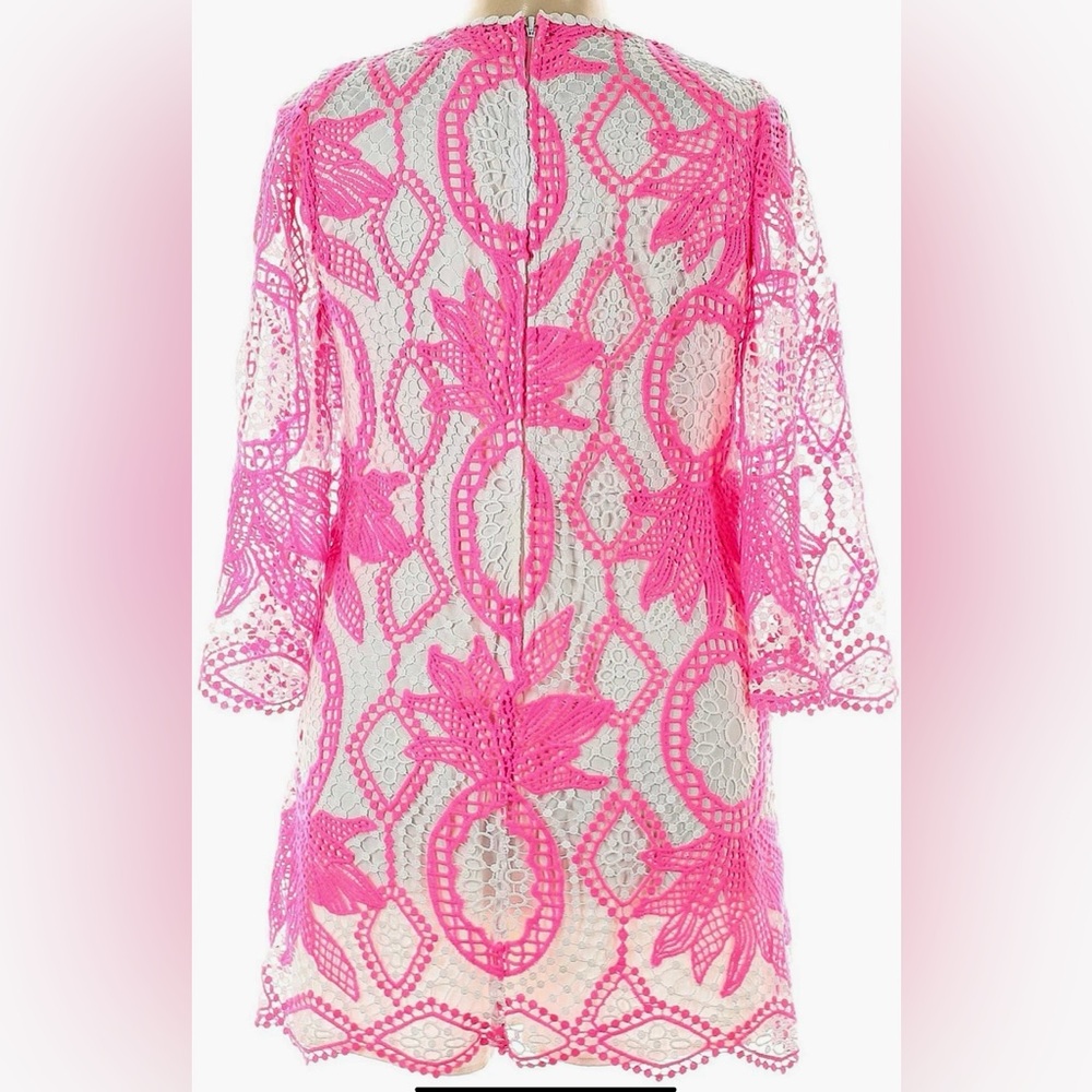 Lilly Pulitzer NWT 🦄 Lottie Romper Pink Juice Stand Crochet $278 Size 00 🦄 - Picture 3 of 15